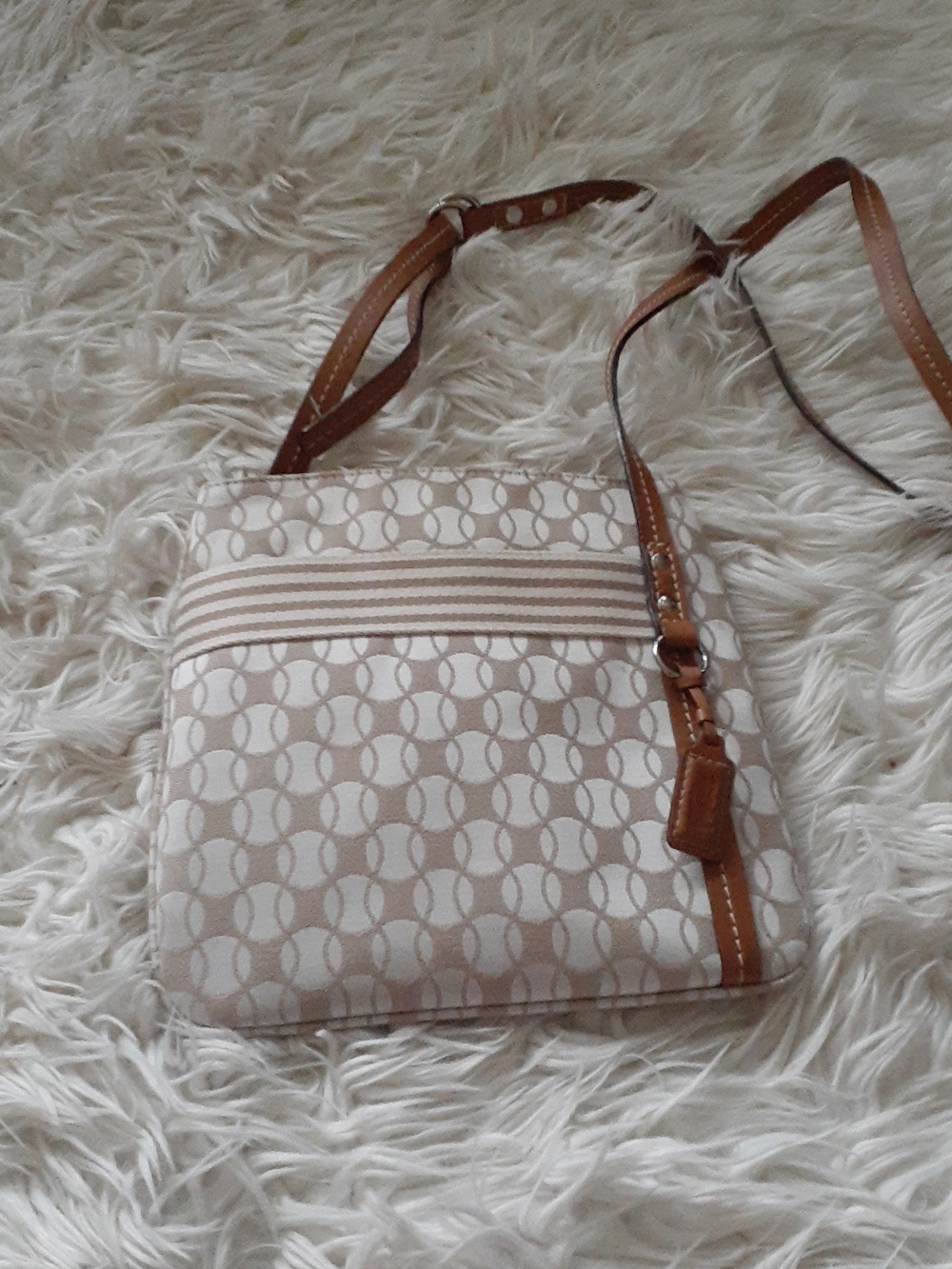 Vtg Lacoste Preppy Tennis Print Crossbody Purse